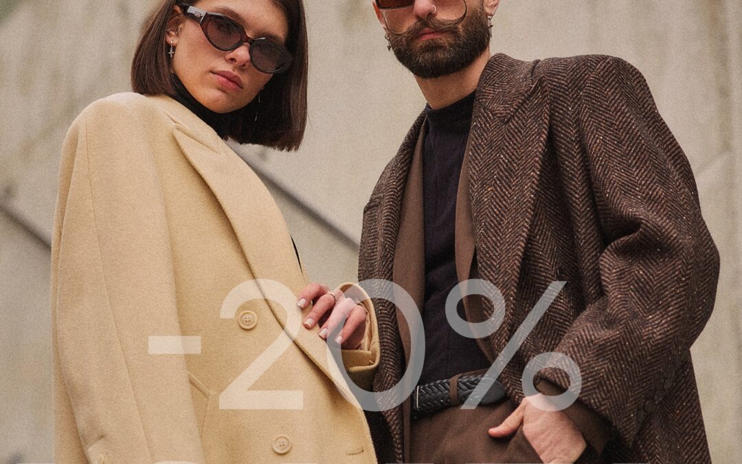 Получи 20% скидку на мужские и женские пальто в наших магазинах!